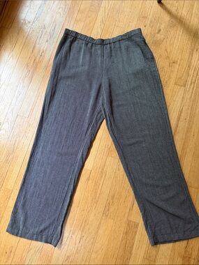 Coldwater Creek Black with White Pin Stripes Wide-Leg Knit Pants